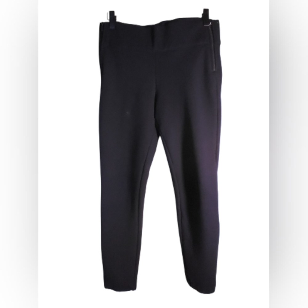 Zara Tratalue Collection Womens Black Pull On Pants Size M Side Zips Stretch